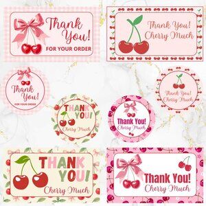 160 Pack Thank You Cards and Stickers Cherries